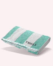 Truly Mint Green Stripe Face Towel