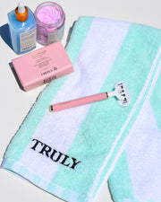 Truly Mint Green Stripe Face Towel