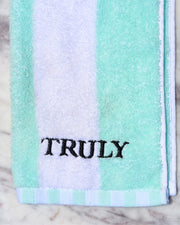 Truly Mint Green Stripe Face Towel